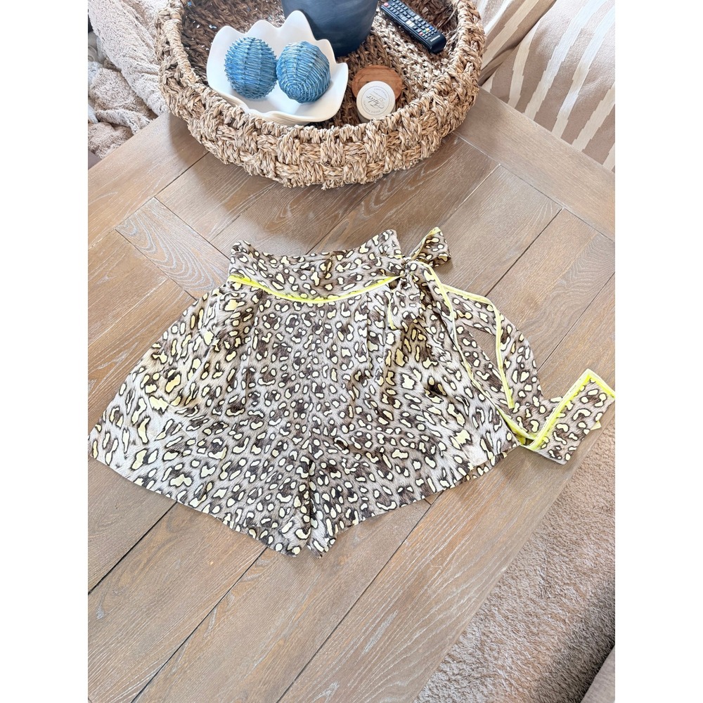 Roberto‎ Cavalli Silk Leopard Print Shorts Women Brown IT 44 US 8